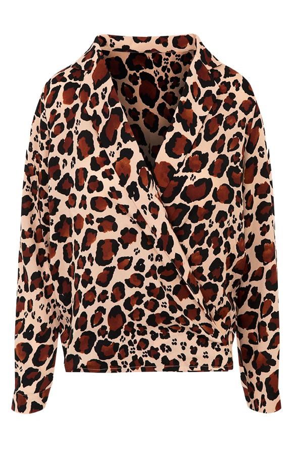 Panter Blouse Overslag Beige – shoparchief, foto 6