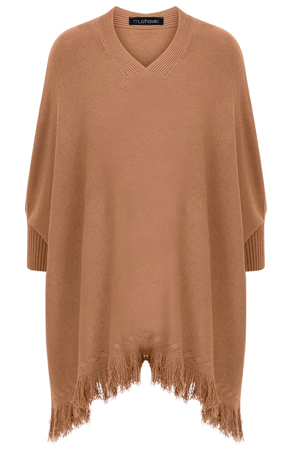 Poncho Sweater Camel – shoparchief