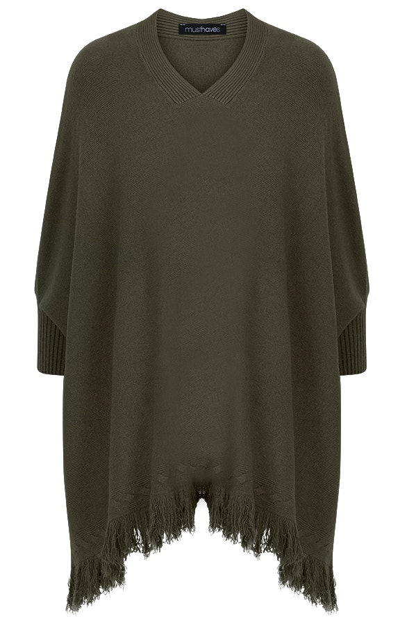 Poncho Sweater Legergroen – shoparchief
