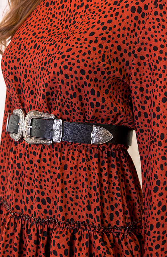 Cheetah Laagjes Jurk Terracotta – shoparchief, foto 5