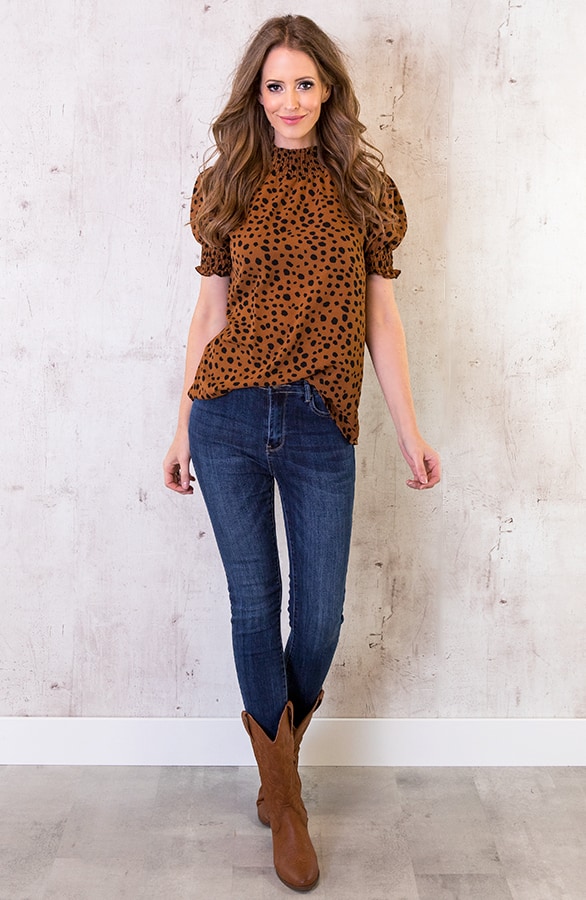 Cheetah Col Top Cognac – shoparchief, foto 3