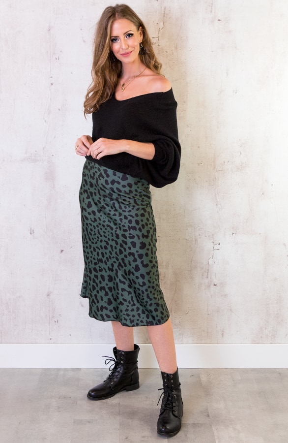 Cheetah Rok Zijde Groen – shoparchief, foto 6