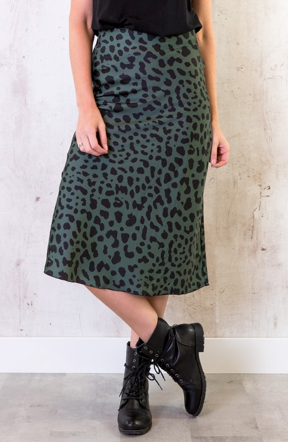 Cheetah Rok Zijde Groen – shoparchief, foto 2