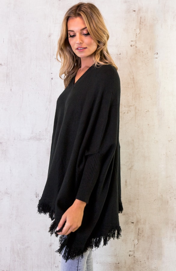 Poncho Sweater Zwart – shoparchief, foto 5