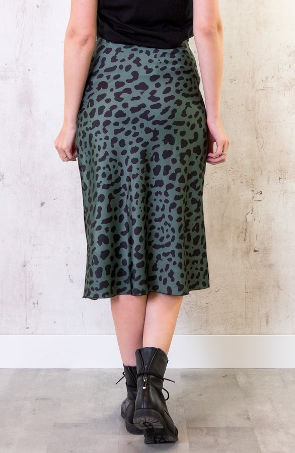 Cheetah Rok Zijde Groen – shoparchief, foto 4