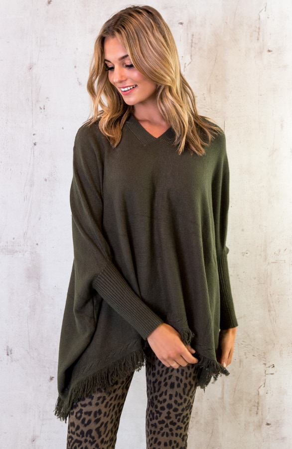 Poncho Sweater Legergroen – shoparchief, foto 6