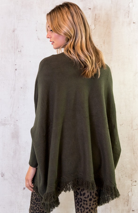 Poncho Sweater Legergroen – shoparchief, foto 3