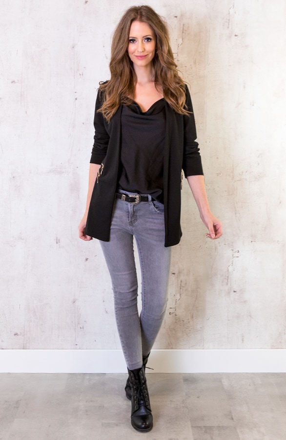 Blazer Met Rits Zwart – shoparchief, foto 4