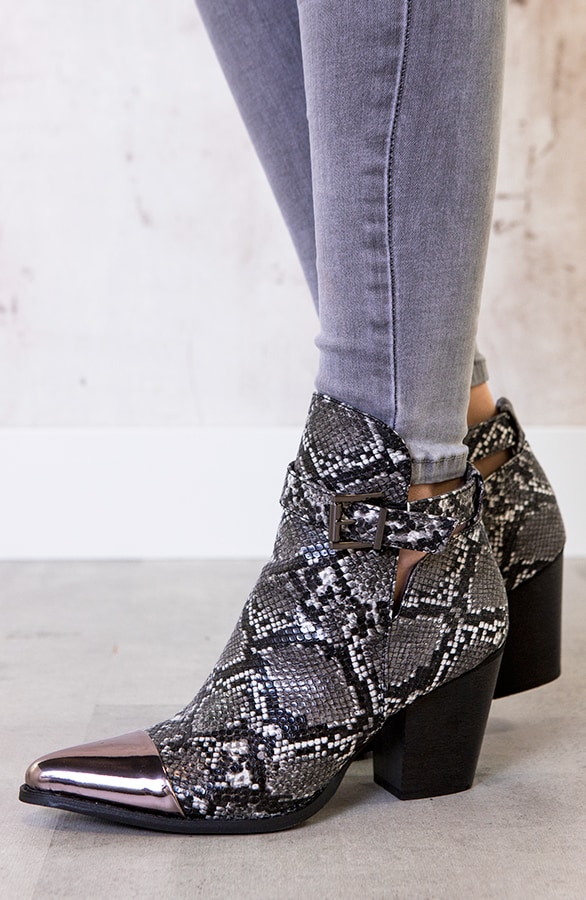 Slangenprint Metallic Boots – shoparchief, foto 5