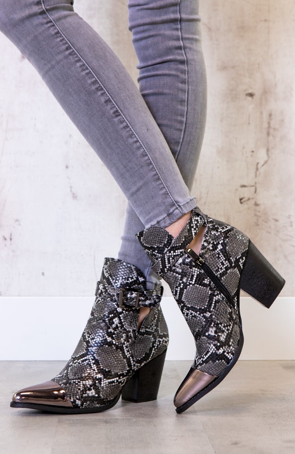 Slangenprint Metallic Boots – shoparchief, foto 3