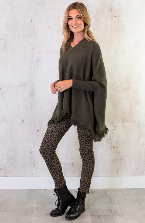 Poncho Sweater Legergroen – shoparchief, foto 4
