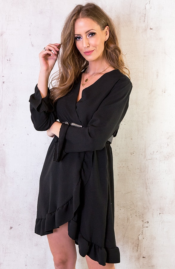 Jurk Met Overslag Zwart – shoparchief, foto 2