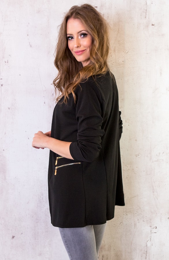 Blazer Met Rits Zwart – shoparchief, foto 3