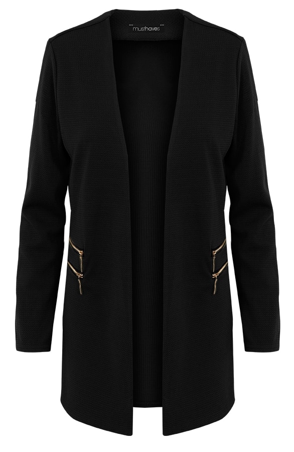 Blazer Met Rits Zwart – shoparchief