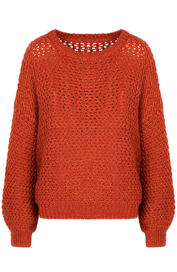 Glitter Trui Gehaakt Terracotta – shoparchief, foto 5