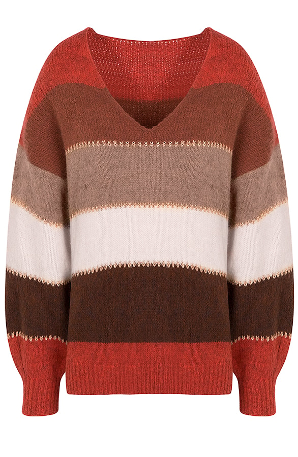 Gestreepte Trui Terracotta – shoparchief