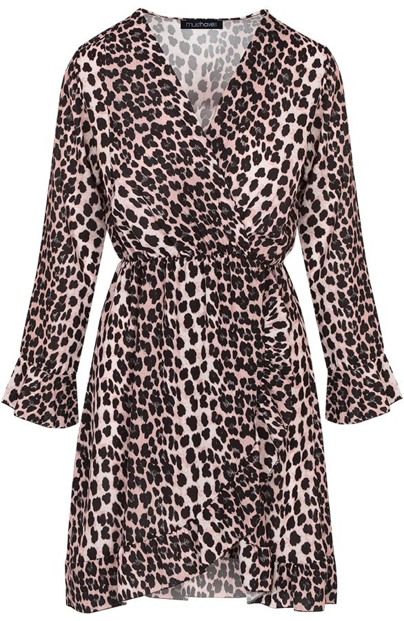Jurk Met Overslag Panter Beige – shoparchief