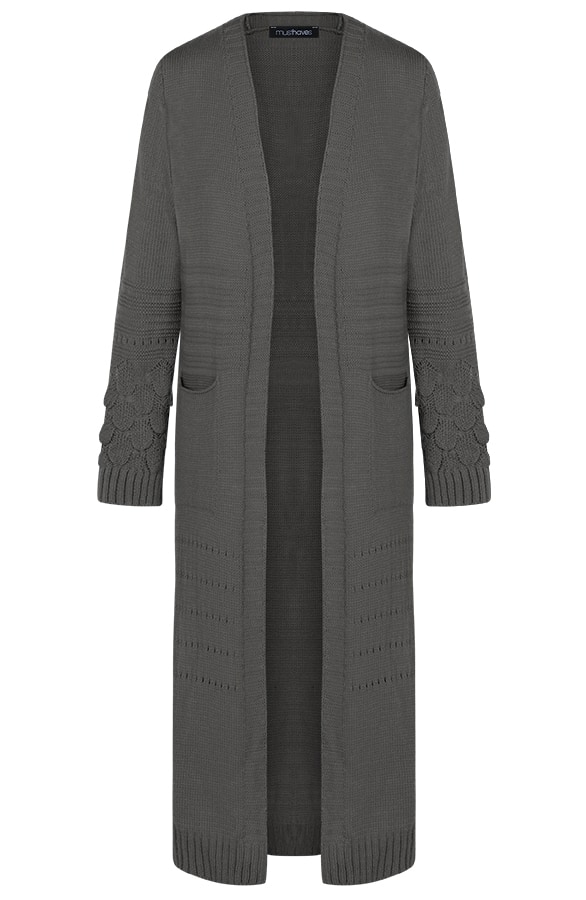 Lang Vest Gebreid Grijs – shoparchief