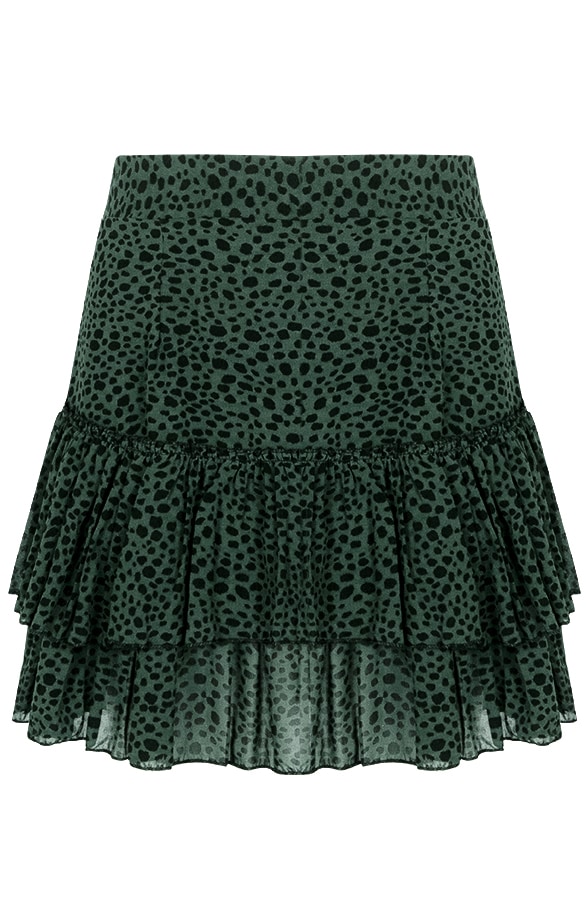Limited Cheetah Laagjes Rok Legergroen – shoparchief