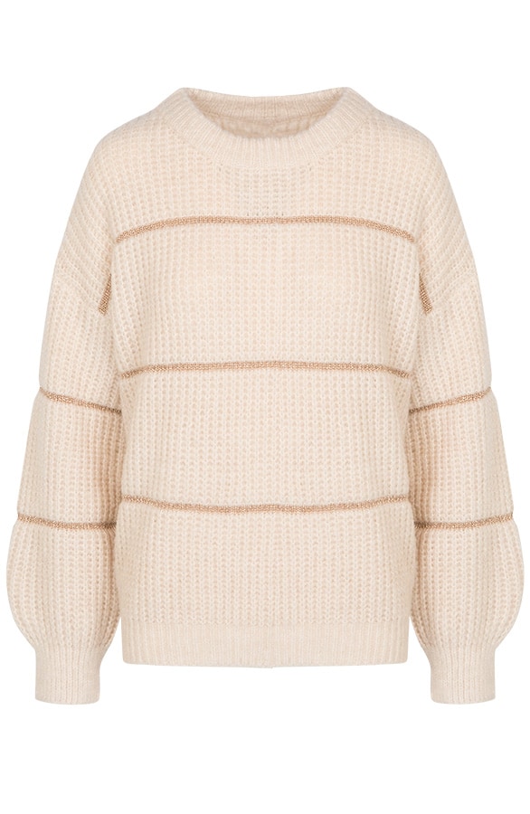 Oversized Glitter Trui Beige – shoparchief