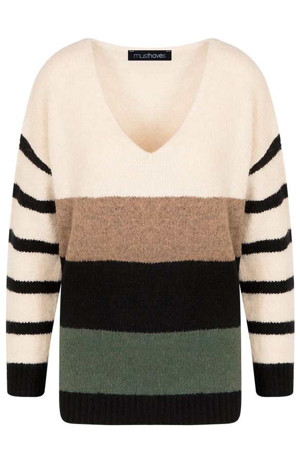 Strepen Trui Oversized Creme – shoparchief