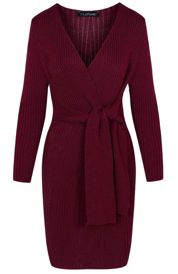 Strikjurk Gebreid Bordeaux – shoparchief