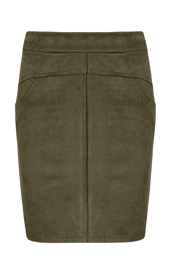 Suede Rok Legergroen – shoparchief