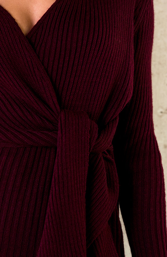 Strikjurk Gebreid Bordeaux – shoparchief, foto 5