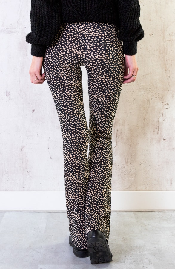 Flared Broek Cheetah Zwart – shoparchief, foto 3