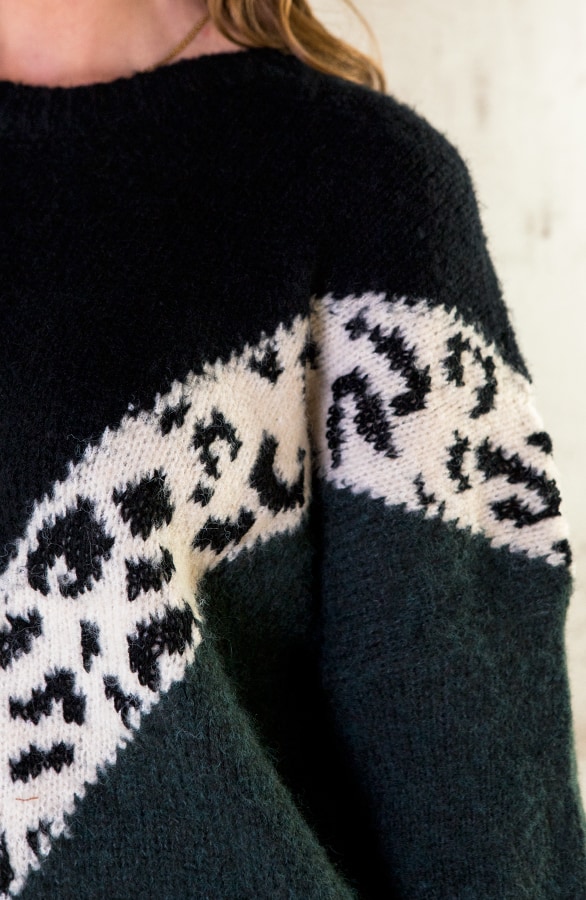 Oversized Trui Panter Groen – shoparchief, foto 6