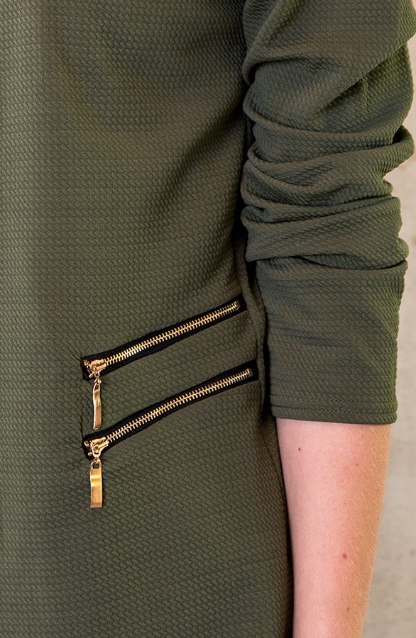 Blazer Met Rits Legergroen – shoparchief, foto 4