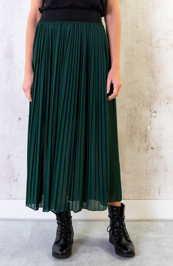 Plooirok Dames Smaragdgroen – shoparchief