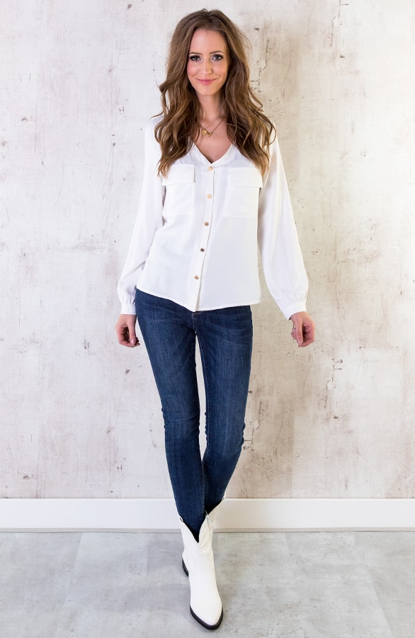 Blouse Dames Wit – shoparchief, foto 5