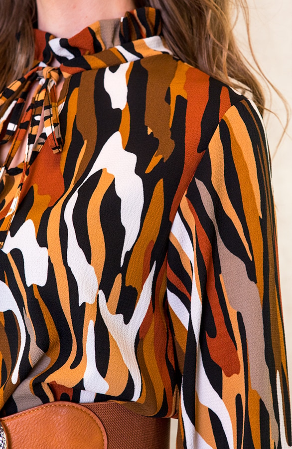 Print Jurk Cognac – shoparchief, foto 4