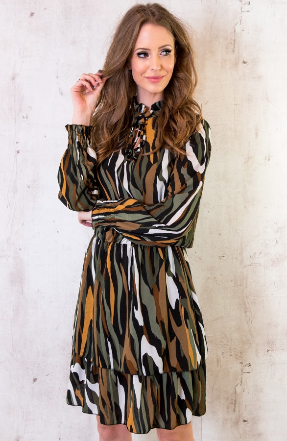 Print Jurk Legergroen – shoparchief, foto 3