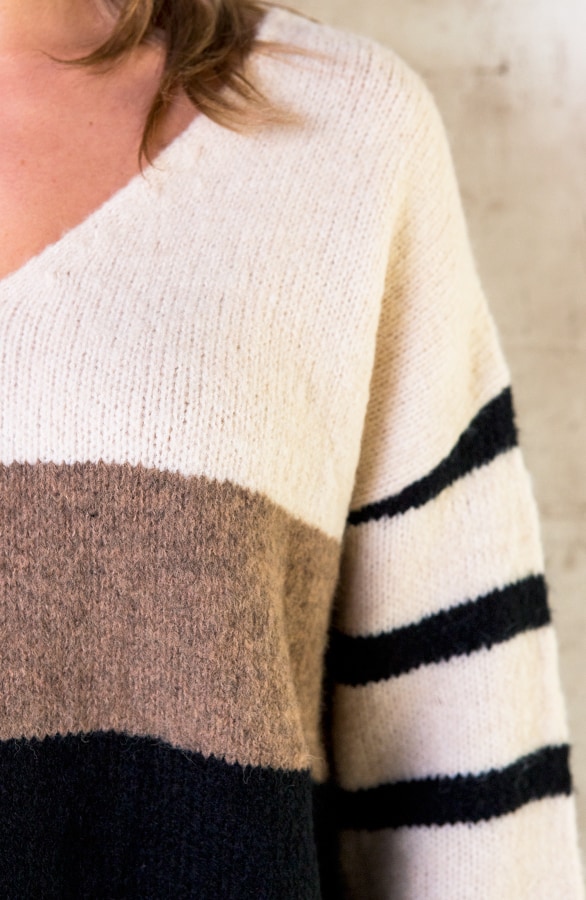 Strepen Trui Oversized Creme – shoparchief, foto 6