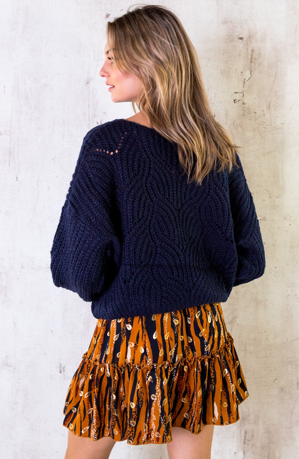 Trui Met Motief Marineblauw – shoparchief, foto 4