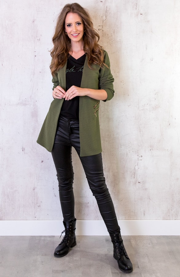 Blazer Met Rits Legergroen – shoparchief, foto 5