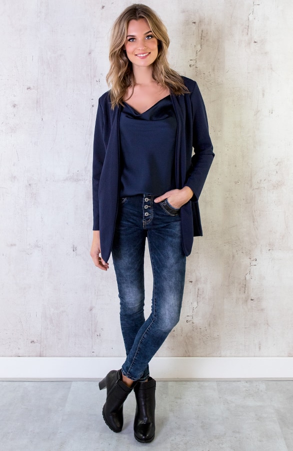 Blazer Met Rits Marine – shoparchief, foto 3