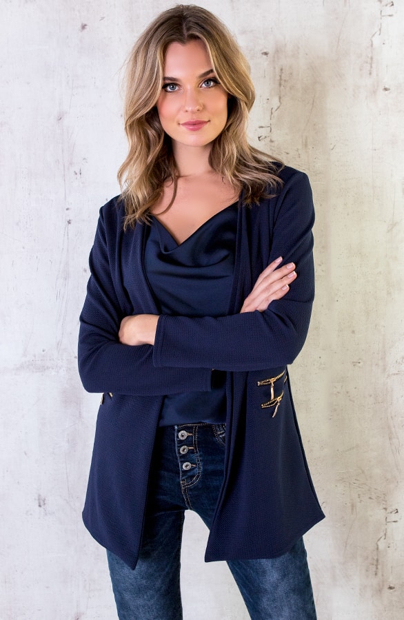 Blazer Met Rits Marine – shoparchief, foto 2