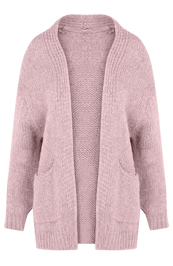 Gebreid Oversized Vest Roze – shoparchief