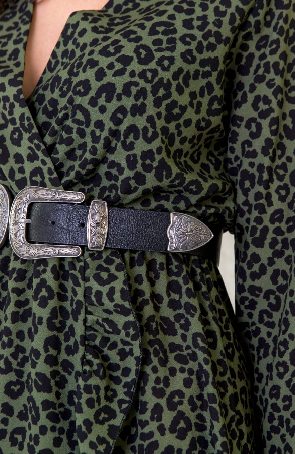 Jurk Met Overslag Panter Groen – shoparchief, foto 6