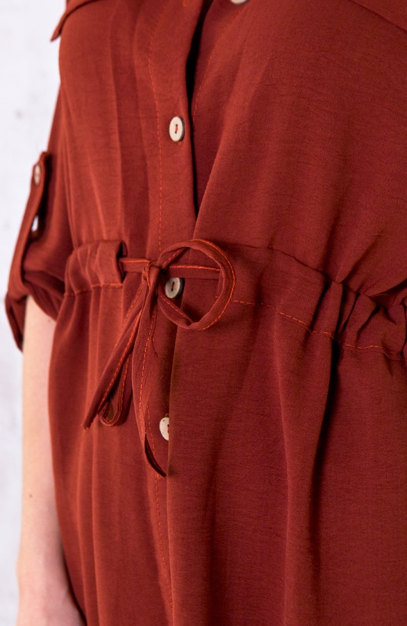 Knopen Jurk Terracotta – shoparchief, foto 5