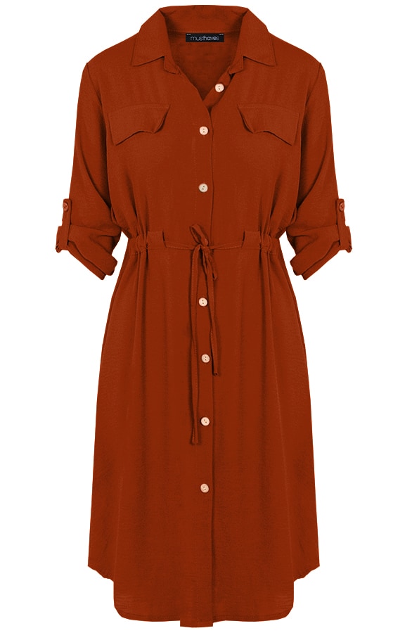Knopen Jurk Terracotta – shoparchief