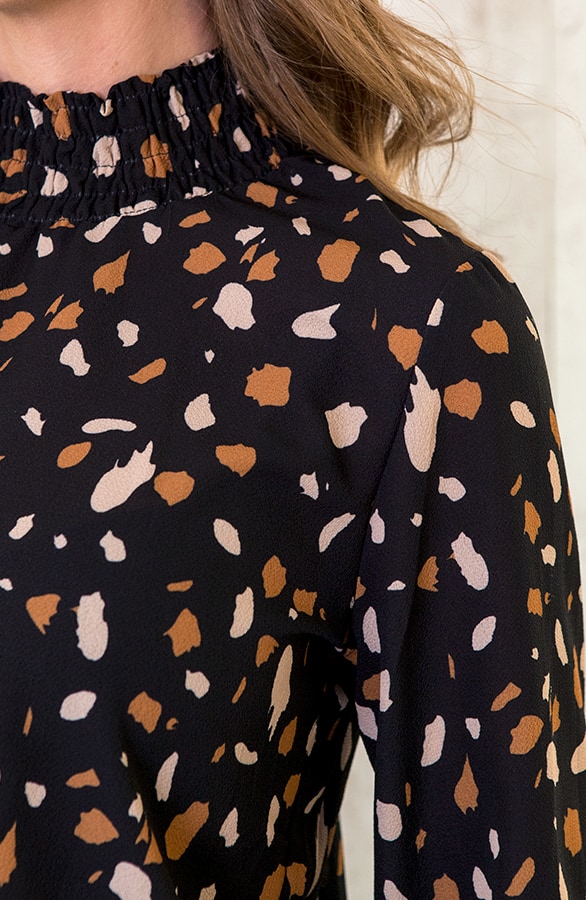 Luxury Dot Col Blouse Zwart – shoparchief, foto 4
