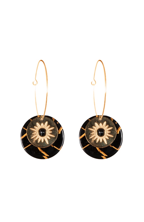 Marble Oorbellen Deluxe Zwart – shoparchief