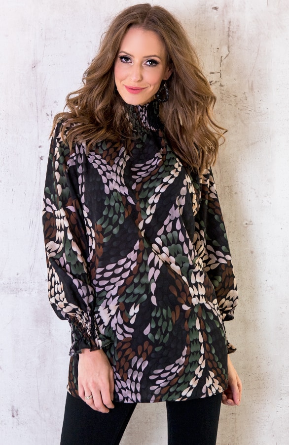Oversized Col Blouse Print Groen – shoparchief, foto 7