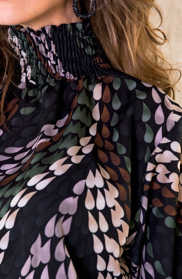 Oversized Col Blouse Print Groen – shoparchief, foto 5