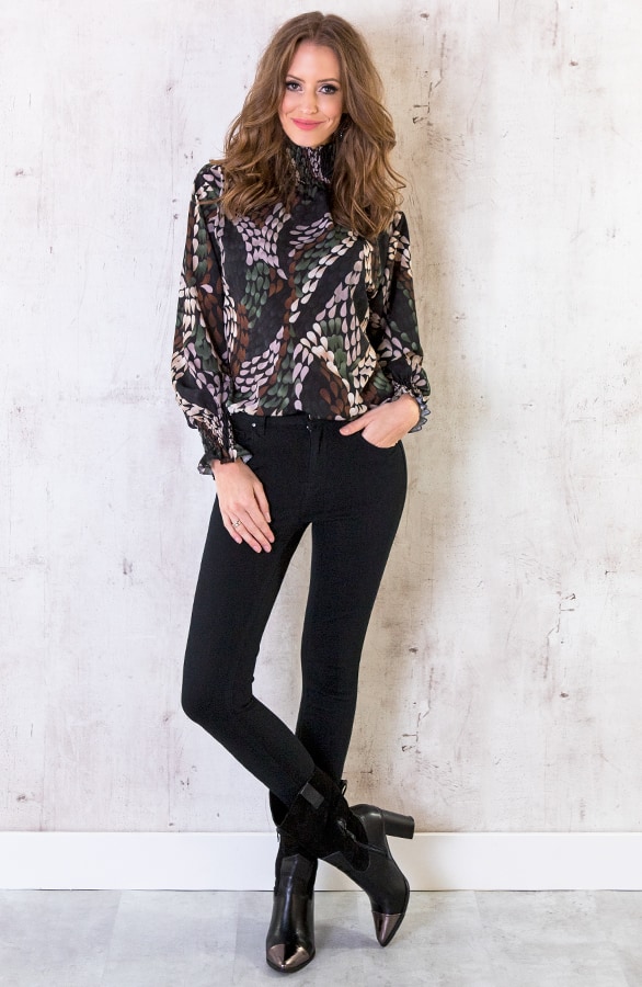 Oversized Col Blouse Print Groen – shoparchief, foto 6