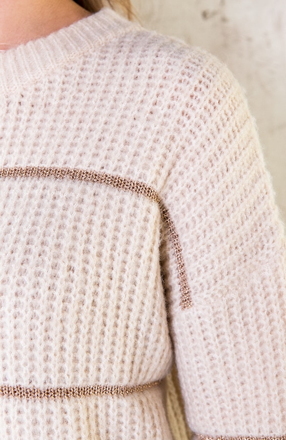 Oversized Glitter Trui Beige – shoparchief, foto 4